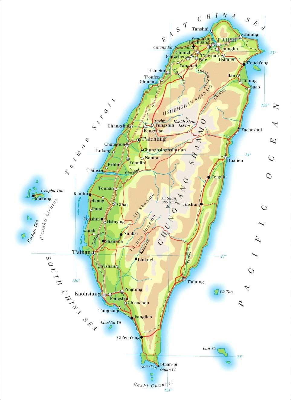 வரைபடம் தைவான் நதி