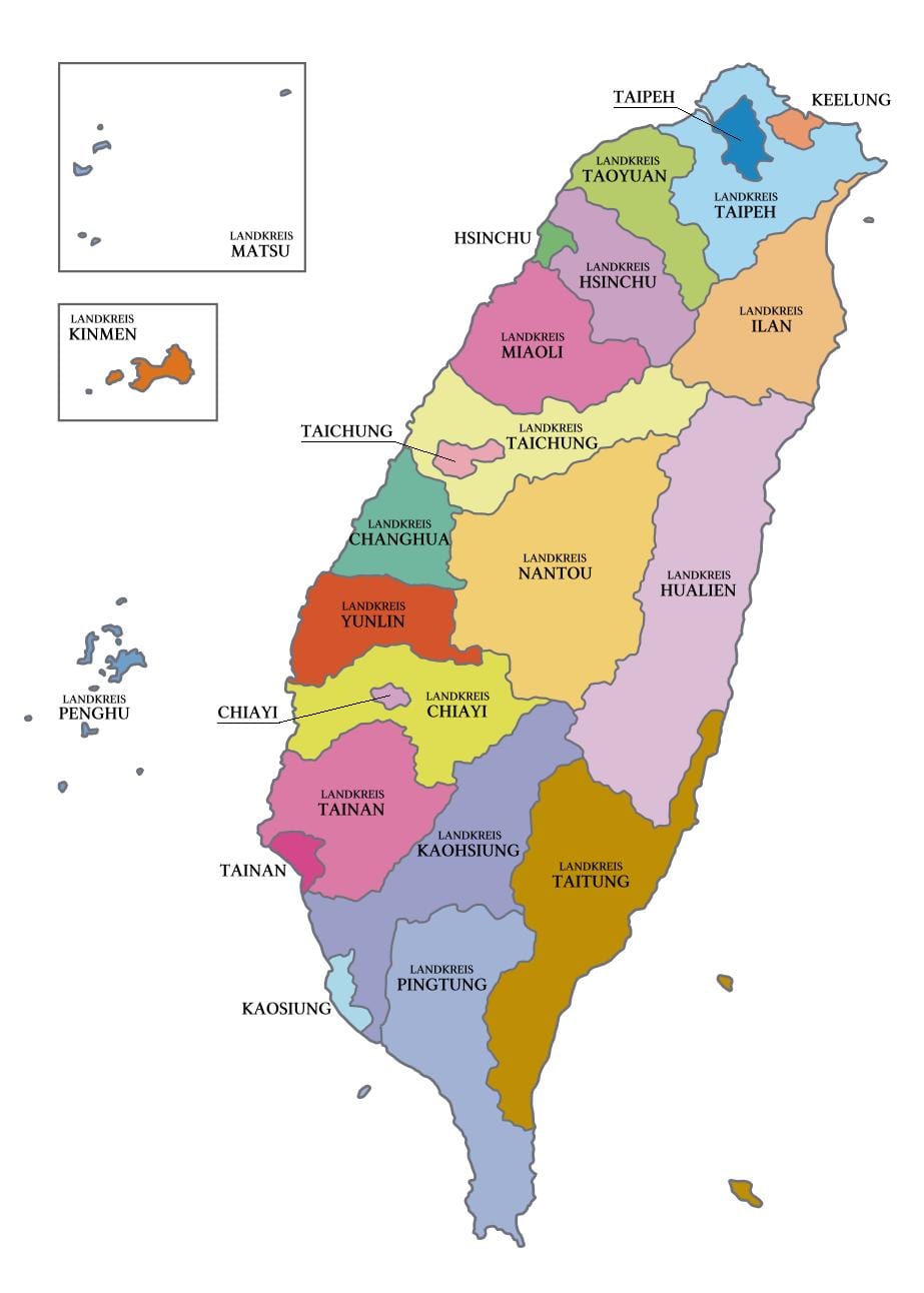 வரைபடம் தைவான் மாகாணத்தில்